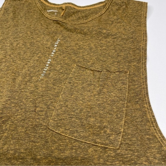 good hYOUman Tank Top Yellow Grey Stretchy Comfy Summer Beach Vacation Athletic - Picture 4 of 11